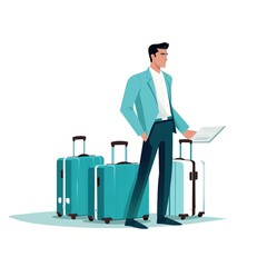 Businessman with luggage