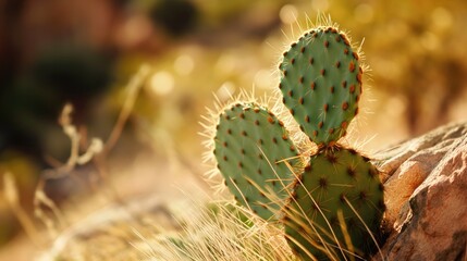 Close up cactus in the desert.