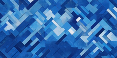 Azure and cobalt zigzag geometric shapes