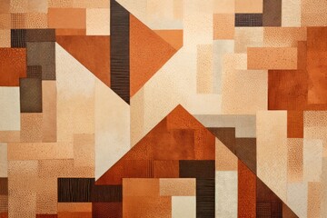 Beige and rust zigzag geometric shapes