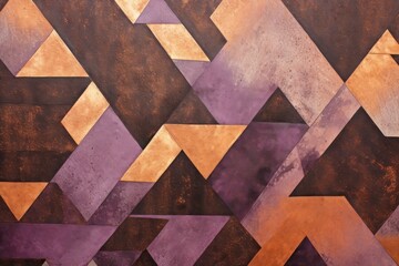 Bronze and orchid zigzag geometric shapes