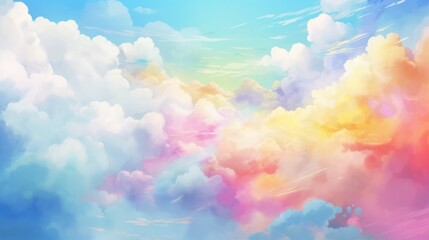 Fototapeta na wymiar Colorful pastel clouds in sky for dreamy background. Serenity and nature.