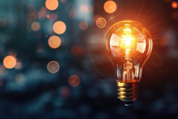 lightbulb glowing brightly, symbolizing creativity and innovation Concept of investing in their ideas