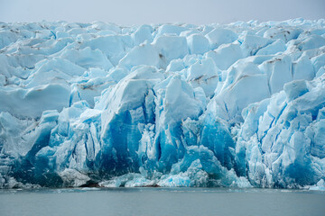 blue glacier on water