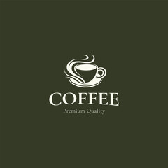 Cup of coffee and speech bubble logo template