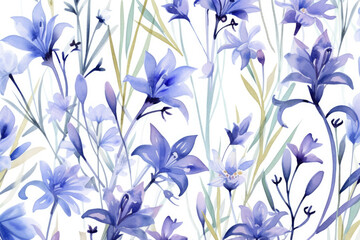 Wallpaper floral illustration watercolor flower spring background blossom pattern design plant art seamless