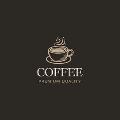 coffee vintage logo,Coffee with sunrise. Coffee morning, coffee cafe logo
