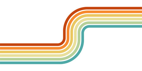 retro colorful rainbow element