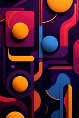 Colorful animated background, in the style of linear patterns and shapes, rounded shapes