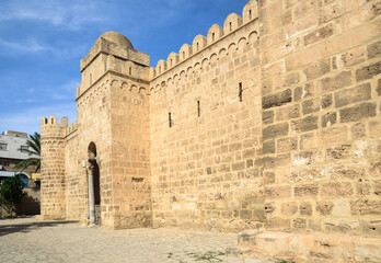 Fototapeta na wymiar The gate of Ribat fortress inside the medieval medina of Sousse, Tunisia.