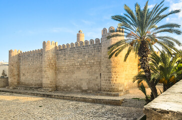Ribat (fortress) in the medieval medina of Sousse, Tunisia.