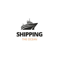 Fototapeta na wymiar Ship logistics and ship express delivery company logo design template