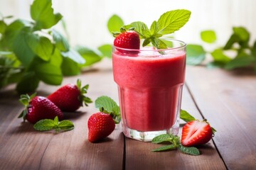 Enjoying a sweet and refreshing coconut strawberry juice on a warm summer day