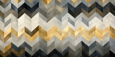 Gold and silver zigzag geometric shapes