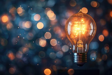 lightbulb glowing brightly, symbolizing creativity and innovation Concept of investing in their ideas - obrazy, fototapety, plakaty