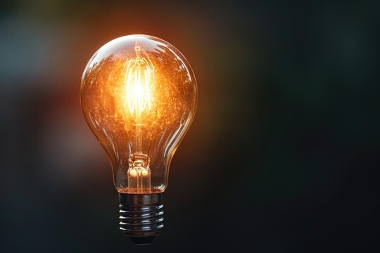 lightbulb glowing brightly, symbolizing creativity and innovation Concept of investing in their ideas