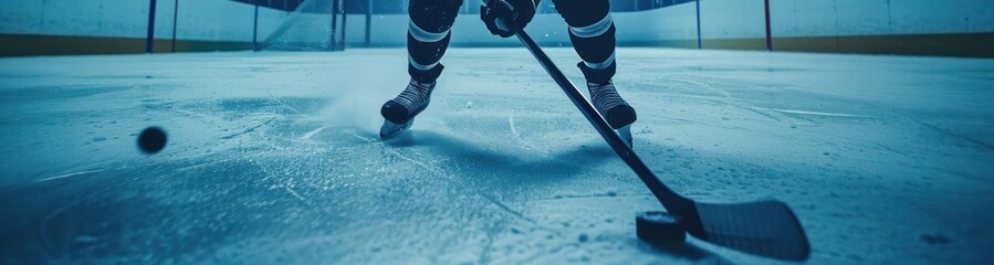 Hockey Player Skating on Ice Rink Athlete in Action Generative AI