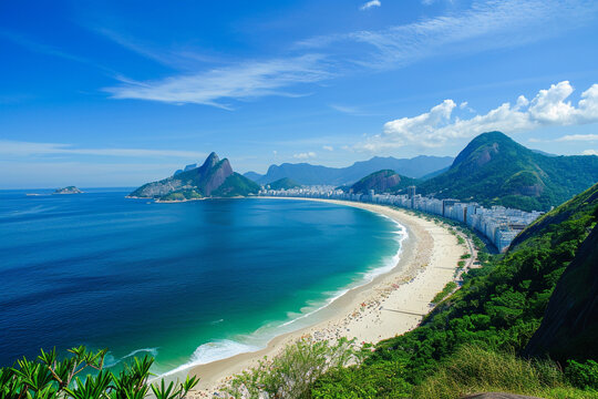 landscape of the sea in Rio de Janeiro. Generative AI