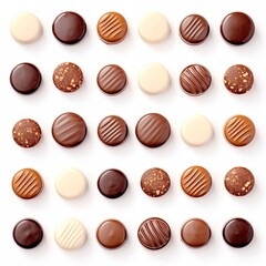 Various kinds of chocolate candy - obrazy, fototapety, plakaty