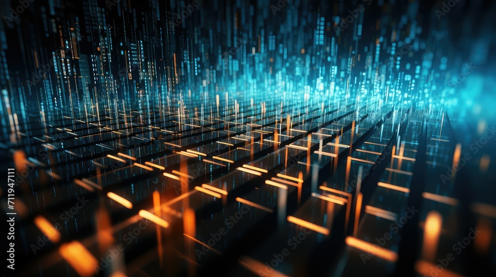 Wall mural digital abstract technology background illustration futuristic innovation, network data, programming