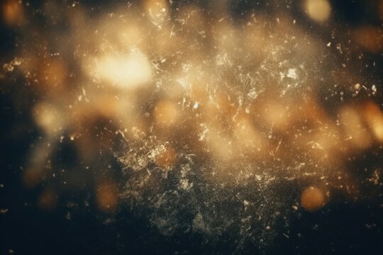 Old Film Overlay with light leaks, grain texture, vintage gold background