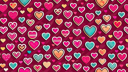 Fototapeta premium background with hearts, valentine seamless pattern, Valentine icon set, big love icon, icon set valentine, valentine day concept or background valentine, valentine pattrent