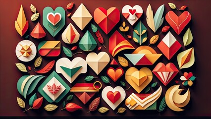 Fototapeta premium background with hearts, valentine seamless pattern, Valentine icon set, big love icon, icon set valentine, valentine day concept or background valentine, valentine pattrent, valentine wallpaper