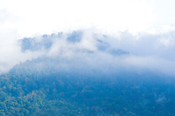 Beautiful Scenery Of White Clouds Covering The Mountain Peaks, Taken From Wanagiri Peak, Buleleng, Bali