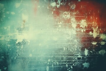 Old Film Overlay with light leaks, grain texture, vintage maroon and mint green background