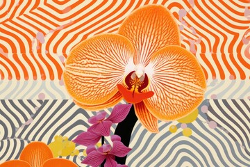 Orchid and tangerine zigzag geometric shapes