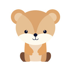Obraz na płótnie Canvas Cute squirrel animal sticker. Cute animal face cartoon vector illustration