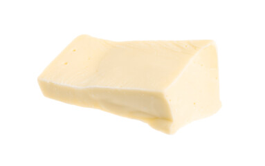 Piece of tasty chocolate isolated on white