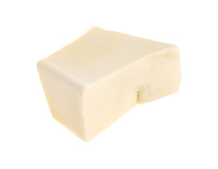 Piece of tasty chocolate isolated on white