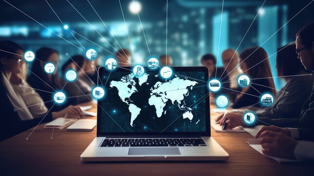 online internet innovation background illustration connectivity network, information web, data software online internet innovation background