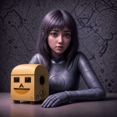 girl with a robot