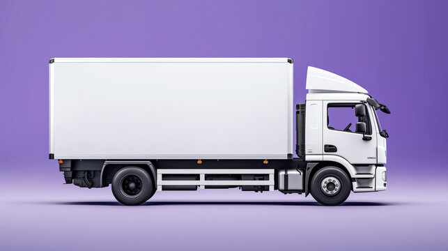Placement of advertising, text, logo, corporate identity, company slogan on the car body. Empty white space for presentation. Truck, cargo transportation, logistics, delivery, business, heavy loads.