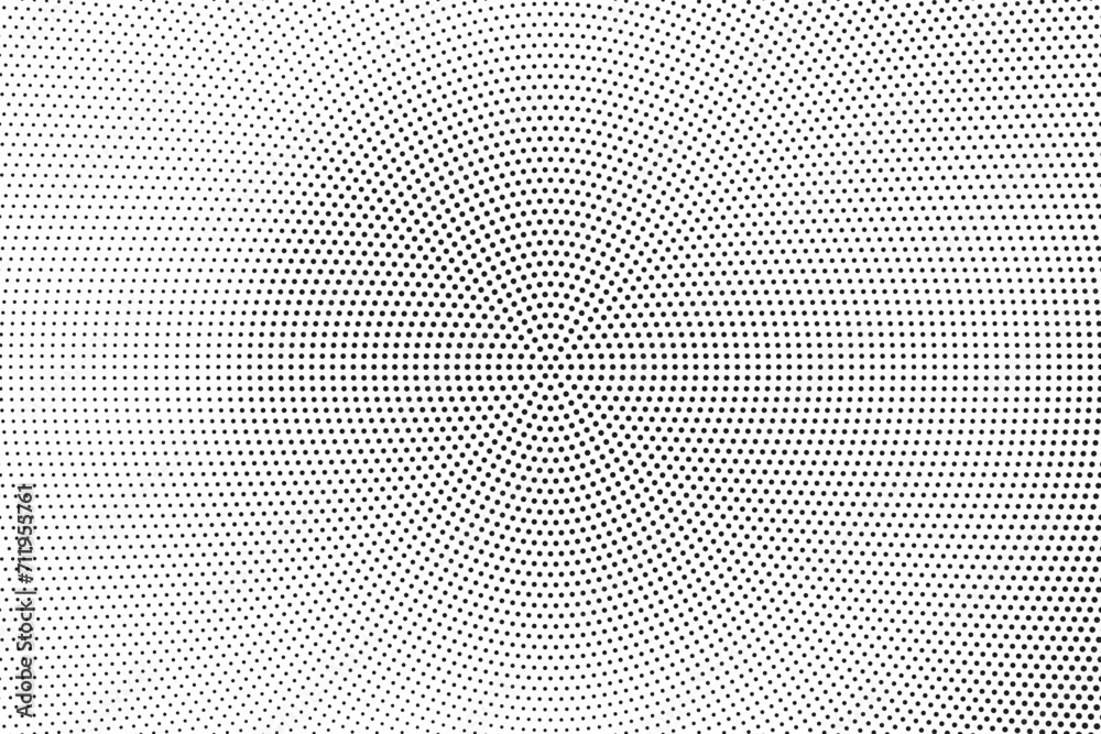 Poster Halftone effect vector background. Grunge halftone background with dots. Abstract monochrome halftone modern black white pattern.