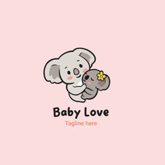 Baby koala logo, baby shop logo