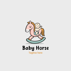 Baby horse logo, baby shop vector