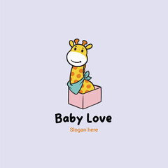 Fototapeta premium Baby giraffe Logo, baby shop logo