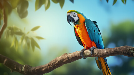 Obraz premium Nature's Palette: Full-Body Display of Macaw Parrot in the Wild