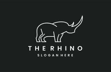 rhino logo template, animal design vector template - obrazy, fototapety, plakaty