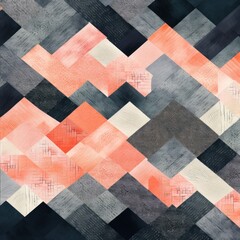 Slate and salmon zigzag geometric shapes