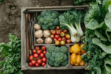 Garden's Pride Assorted Vegetables in a Wooden Crate