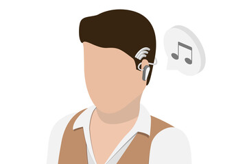3D Isometric Flat  Conceptual Illustration of Bone Conduction Earphones, Open Ear Wireless Headphones