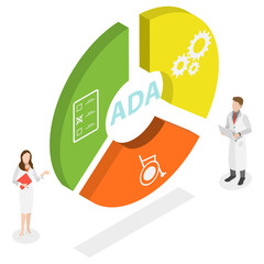 3D Isometric Flat  Conceptual Illustration of ADA, Americans With Disabilities Act