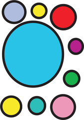 set of colorful stickers