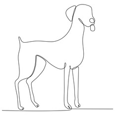 continuous line art dog vector illustration