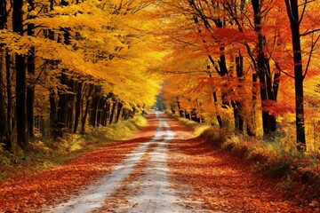 Rural road in autumn