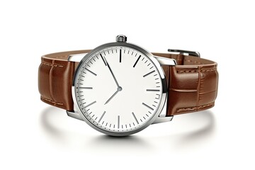 Classic men's wristwatch with white background
